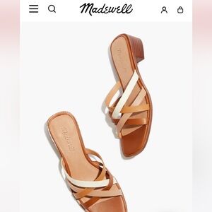 Madewell The Melanie Mule Sandal color block vachetta leather